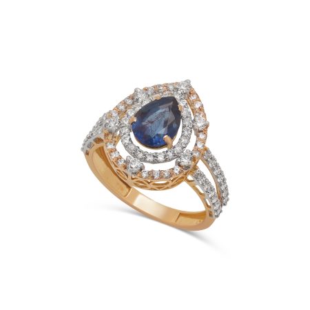 Sapphire Teardrop Ring - Gold Ring - 3