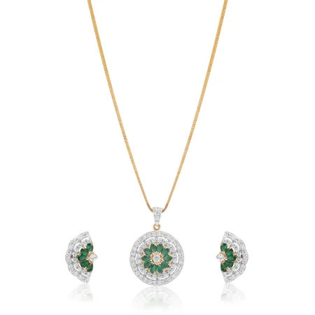 Emerald Halo Set